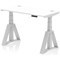 Air 1200mm Slim Height Adjustable Cable Ports Desk, Silver Leg with Piste Foot, White