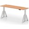 Air 1800mm Slim Height Adjustable Cable Ports Desk, Silver Leg with Piste Foot, Oak