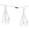 Air 1200mm Slim Height Adjustable Cable Ports Desk, White Leg with Piste Foot, White