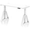 Air 1400mm Slim Height Adjustable Cable Ports Desk, White Leg with Piste Foot, White