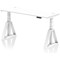 Air 1600mm Slim Height Adjustable Cable Ports Desk, White Leg with Piste Foot, White