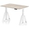 Air 1200mm Height Adjustable Desk, White Leg with Piste Foot, Grey Oak