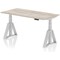 Air 1600mm Height Adjustable Desk, Silver Leg with Piste Foot, Grey Oak