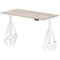 Air 1600mm Height Adjustable Desk, White Leg with Piste Foot, Grey Oak