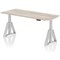 Air 1800mm Height Adjustable Desk, Silver Leg with Piste Foot, Grey Oak