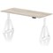 Air 1800mm Height Adjustable Desk, White Leg with Piste Foot, Grey Oak