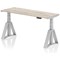 Air 1600mm Slim Height Adjustable Cable Ports Desk, Silver Leg with Piste Foot, Grey Oak