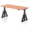 Air 1800mm Height Adjustable Desk, Black Leg with Piste Foot, Beech
