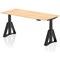 Air 1800mm Height Adjustable Desk, Black Leg with Piste Foot, Maple