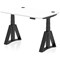 Air 1200mm Height Adjustable Cable Port Desk, Black Leg with Piste Foot, White