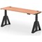 Air 1800mm Slim Height Adjustable Cable Ports Desk, Black Leg with Piste Foot, Beech