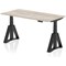 Air 1600mm Height Adjustable Desk, Black Leg with Piste Foot, Grey Oak