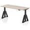 Air 1800mm Height Adjustable Desk, Black Leg with Piste Foot, Grey Oak