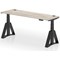 Air 1800mm Slim Height Adjustable Cable Ports Desk, Black Leg with Piste Foot, Grey Oak