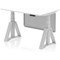 Air Modesty 1200mm Height Adjustable Desk, Silver Leg with Piste Foot and Modesty Panel, White
