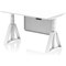 Air Modesty 1400mm Height Adjustable Desk, White Leg with Piste Foot and Modesty Panel, White