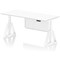 Air Modesty 1800mm Height Adjustable Desk, White Leg with Piste Foot and Modesty Panel, White