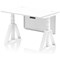 Air Modesty 1200mm Height Adjustable Cable Port Desk, White Leg with Piste Foot and Modesty Panel, White