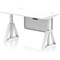 Air Modesty 1400mm Height Adjustable Cable Port Desk, White Leg with Piste Foot and Modesty Panel, White