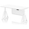 Air Modesty 1600mm Height Adjustable Cable Ports Desk, White Leg and Modesty Panel, White