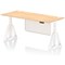 Air Modesty 1800mm Height Adjustable Cable Port Desk, White Leg with Piste Foot and Modesty Panel, Maple