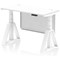 Air Modesty 1200mm Slim Height Adjustable Cable Ports Desk, White Leg and Modesty Panel, White