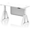 Air Modesty 1400mm Slim Height Adjustable Cable Ports Desk, White Leg and Modesty Panel, White
