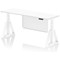 Air Modesty 1800mm Slim Height Adjustable Cable Ports Desk, White Leg and Modesty Panel, White