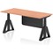 Air Modesty 1800mm Height Adjustable Desk, Black Leg with Piste Foot and Modesty Panel, Beech
