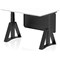 Air Modesty 1200mm Height Adjustable Desk, Black Leg with Piste Foot and Modesty Panel, White