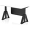 Air Modesty 1400mm Height Adjustable Desk, Black Leg with Piste Foot and Modesty Panel, White