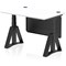 Air Modesty 1200mm Height Adjustable Cable Port Desk, Black Leg with Piste Foot and Modesty Panel, White