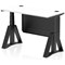Air Modesty 1200mm Slim Height Adjustable Cable Ports Desk, Black Leg and Modesty Panel, White