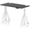 Air 1200mm Slim Height Adjustable Cable Ports Desk, White Leg with Piste Foot, Black