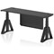 Air Modesty 1800mm Slim Height Adjustable Cable Ports Desk, Black Leg and Modesty Panel, Black