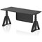 Air Modesty 1800mm Height Adjustable Cable Port Desk, Black Leg with Piste Foot and Modesty Panel, Black