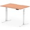 Air 1200mm Scalloped Edge Height Adjustable Desk, White Leg, Beech