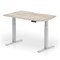 Air 1200mm Scalloped Edge Height Adjustable Desk, Silver Leg, Grey Oak