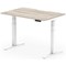Air 1200mm Scalloped Edge Height Adjustable Desk, White Leg, Grey Oak