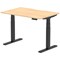 Air 1200mm Scalloped Edge Height Adjustable Desk, Black Leg, Maple