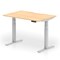 Air 1200mm Scalloped Edge Height Adjustable Desk, Silver Leg, Maple
