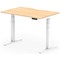 Air 1200mm Scalloped Edge Height Adjustable Desk, White Leg, Maple