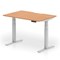 Air 1200mm Scalloped Edge Height Adjustable Desk, Silver Leg, Oak