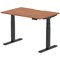 Air 1200mm Scalloped Edge Height Adjustable Desk, Black Leg, Walnut