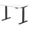 Air 1200mm Scalloped Edge Height Adjustable Desk, Black Leg, White