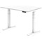 Air 1200mm Scalloped Edge Height Adjustable Desk, White Leg, White