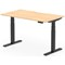 Air 1400mm Scalloped Edge Height Adjustable Desk, Black Leg, Maple