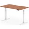 Air 1400mm Scalloped Edge Height Adjustable Desk, White Leg, Walnut