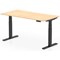 Air 1600mm Scalloped Edge Height Adjustable Desk, Black Leg, Maple