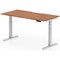 Air 1600mm Scalloped Edge Height Adjustable Desk, Silver Leg, Walnut